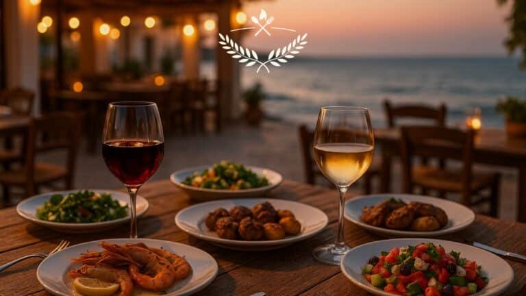 Fine dining restaurant in Cyprus serving wine with gourmet Mediterranean dishes