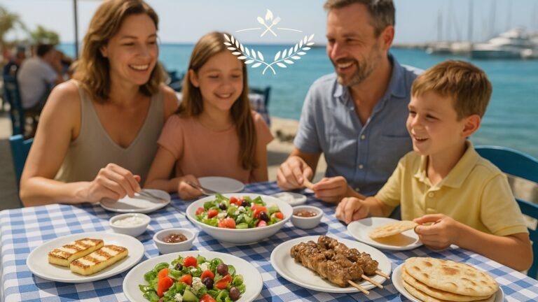 Family dining in Limassol restaurant with kids enjoying Cypriot meze – Restaurants Cyprus guide