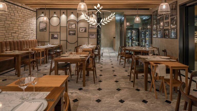 fine dining restaurant interior in Cyprus with elegant modern design