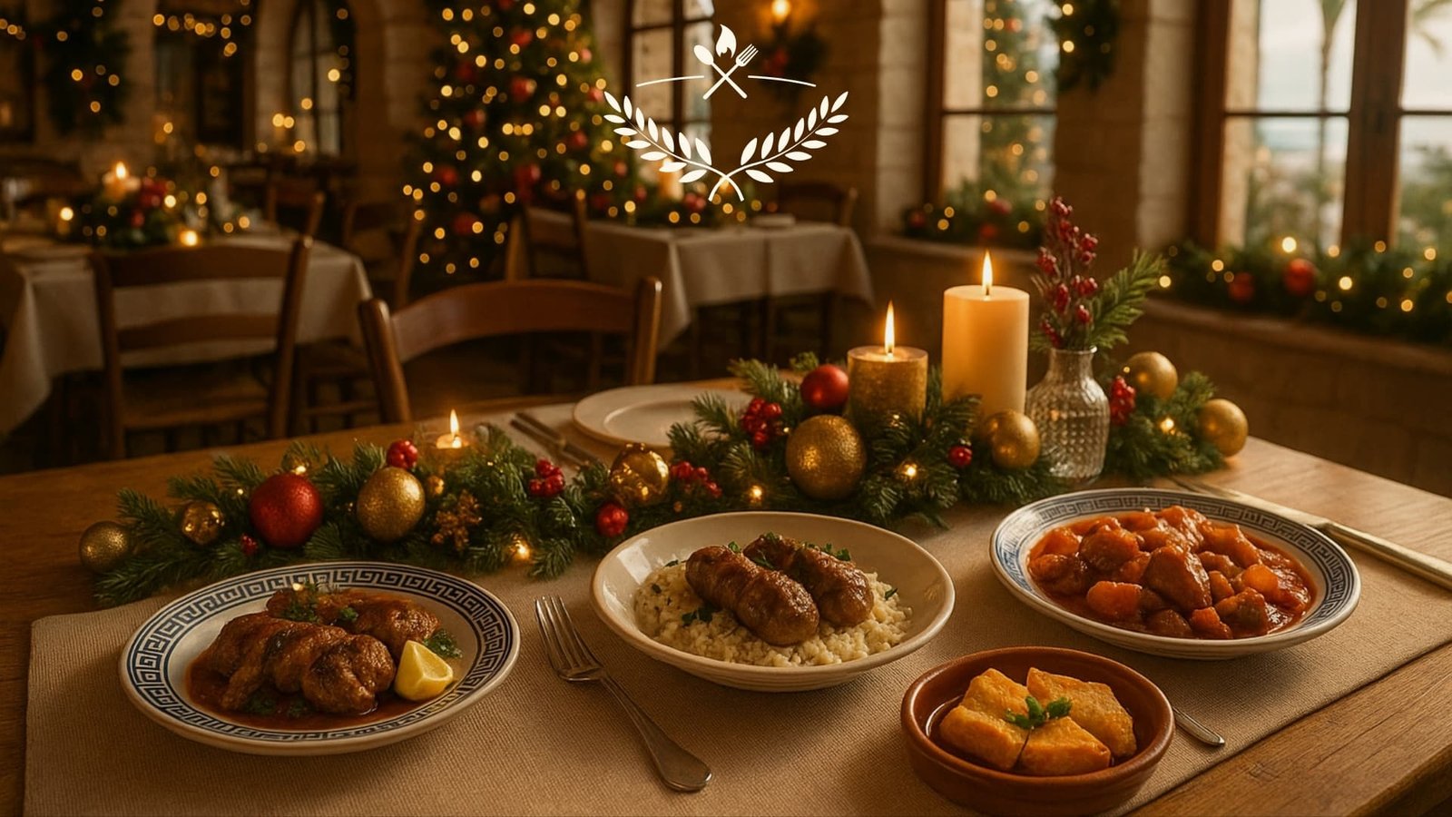 Christmas festive dining setup in Cyprus restaurant – Restaurants Cyprus guide