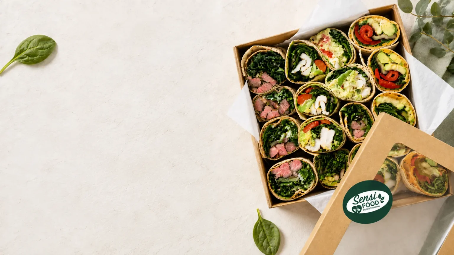 Sensi Food wrap platter with branded packaging